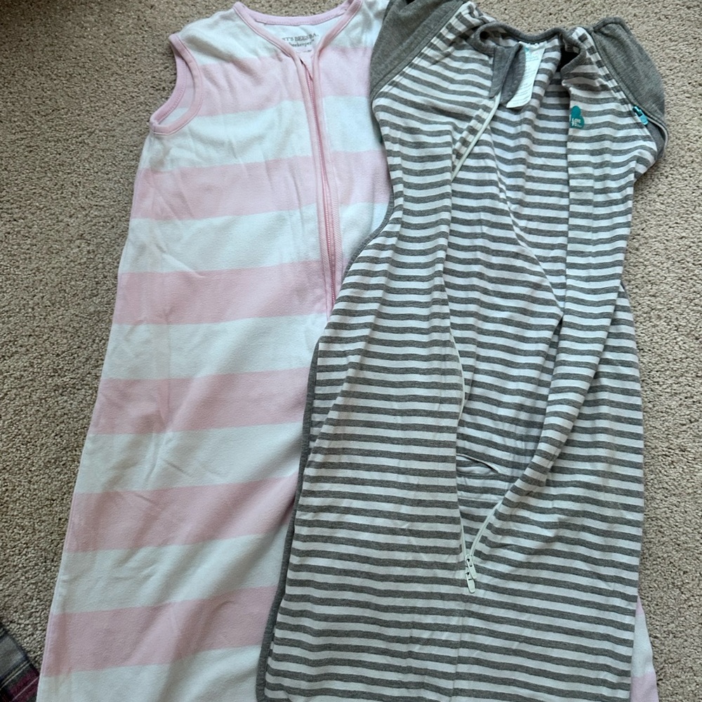 Love to Dream Pink and Gray Kids Sleep Sacks